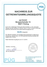 Nachweis zur Getrenntsammelquote 2017